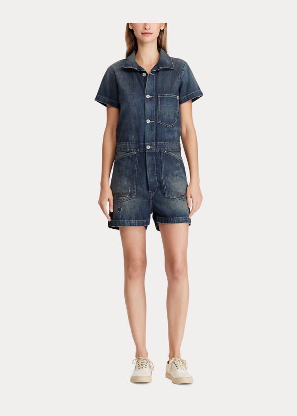 Women's Ralph Lauren Cotton-Linen Romper | 785421JVO